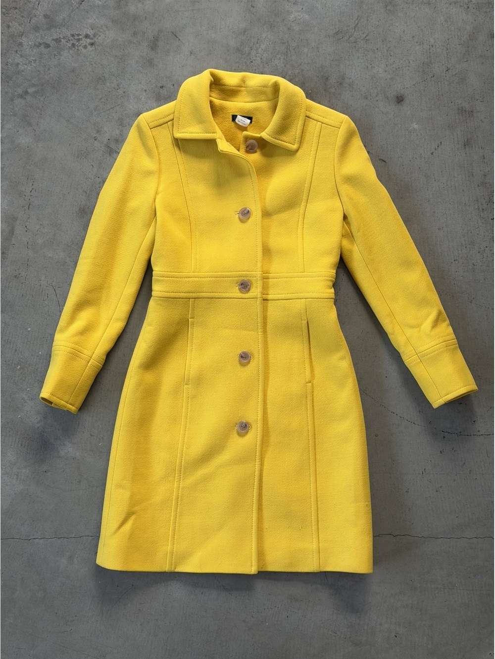 J.Crew / Wool Coat / Bright Yellow Size 0P Petite